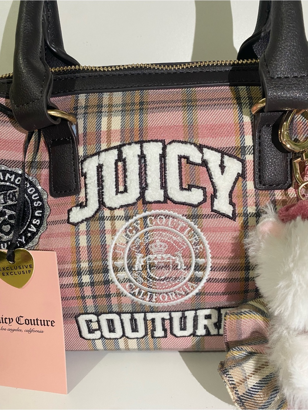 Juicy Couture Pink Plaid Handbag - Picture 6 of 9